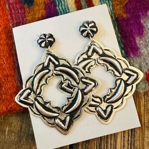 Navajo Leander Tahe Sterling Silver Earrings